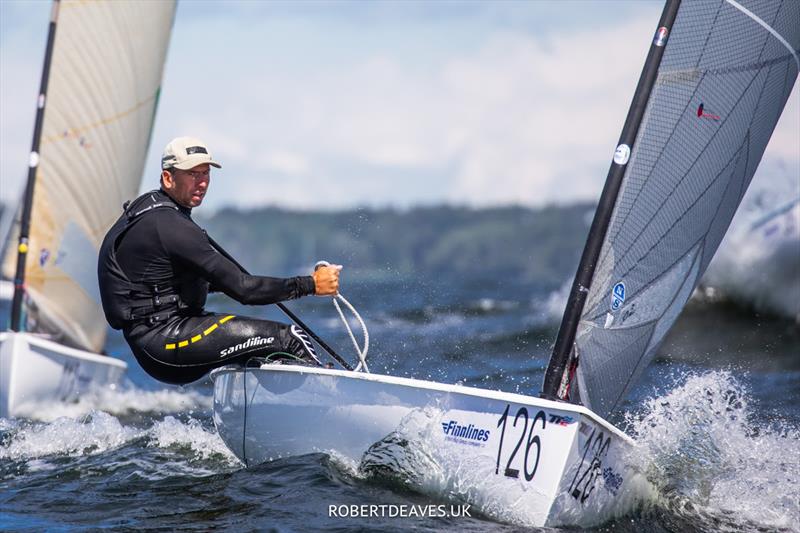 Pieter-Jan Postma - 2022 Finn World Masters Day 3 photo copyright Robert Deaves taken at  and featuring the Finn class