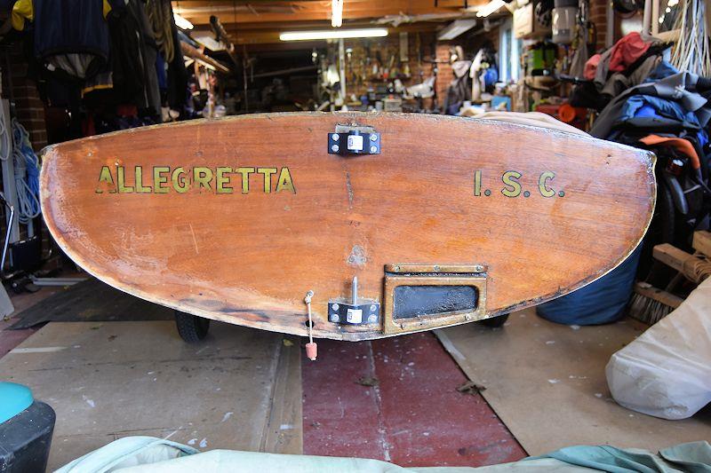 The transom of Allegretta, a very early Finn (since restored to her original beauty)  - photo © Dougal Henshall