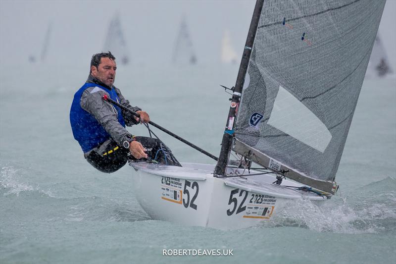 Filipe Silva, POR - 2023 Open and U23 Finn Europeans in Csopak, Hungary, Day 3 photo copyright Robert Deaves taken at Procelero Sportegyesület and featuring the Finn class