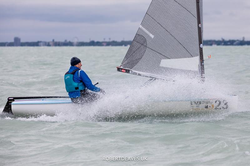 Kristian Sjöberg, FIN on day 4 of the 2023 Open and U23 Finn Europeans in Csopak, Hungary - photo © Robert Deaves / www.robertdeaves.uk