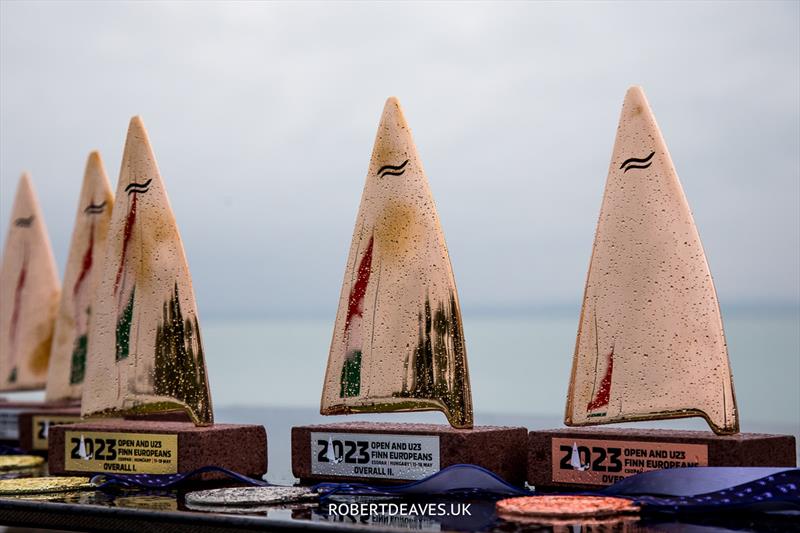 Prizegiving at the 2023 Open and U23 Finn Europeans in Csopak, Hungary - photo © Robert Deaves / www.robertdeaves.uk