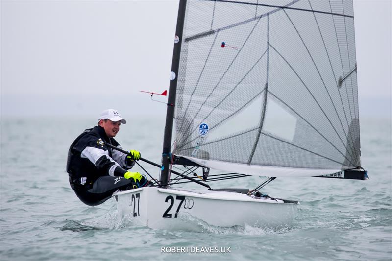 Elemer Peter Haidekker, HUN at the 2023 Open and U23 Finn Europeans in Csopak, Hungary photo copyright Robert Deaves / www.robertdeaves.uk taken at Procelero Sportegyesület and featuring the Finn class