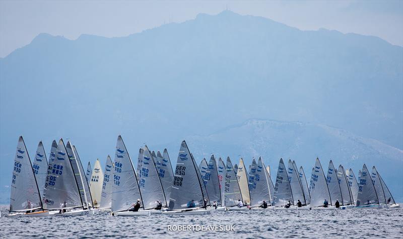 Race 1 on day 1 of the 2023 Finn World Masters in Greece photo copyright Robert Deaves / www.robertdeaves.uk taken at  and featuring the Finn class