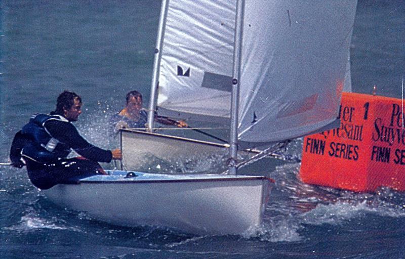 Tom Dodson leads Rick Dodson during the 1981 Finn Nationals In Nelson photo copyright Peter Montgomery taken at Royal New Zealand Yacht Squadron and featuring the Finn class