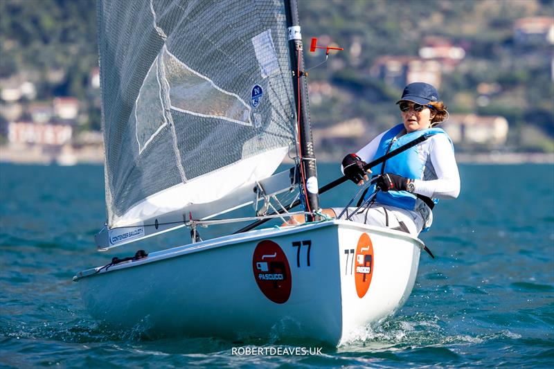 Maria Kuiper, NED - Finn European Masters at Campione del Garda photo copyright Robert Deaves taken at Campione Univela and featuring the Finn class
