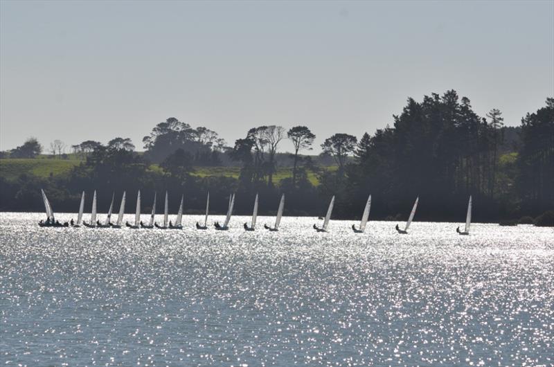 Day 2 start - 2024 Finn Masters - Waiuku Yacht Club - May 10-12, 2024 - photo © Kirsty Morse