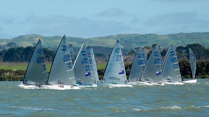 Day 1 start - 2024 Finn Masters - Waiuku Yacht Club - May 10-12, 2024 photo copyright Jes Batten taken at  and featuring the Finn class