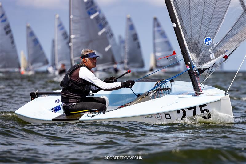 Laurent Hay, FRA - Finn World Masters in Medemblik 2025 photo copyright Robert Deaves / www.robertdeaves.uk taken at Regatta Center Medemblik and featuring the Finn class