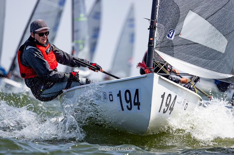 Tony Bierre, NZL - Finn World Masters in Medemblik - Day 3 photo copyright Robert Deaves taken at Regatta Center Medemblik and featuring the Finn class