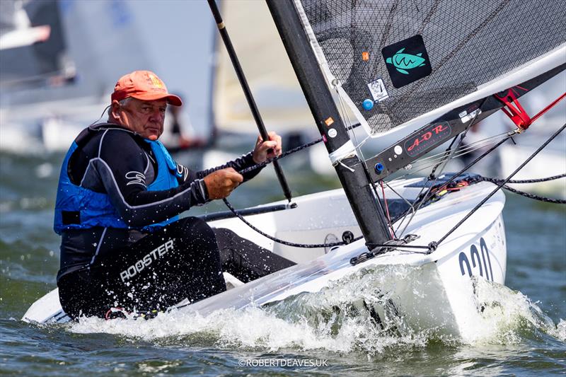 Andy 'The President' Denison, GBR - Finn World Masters in Medemblik - Day 3 photo copyright Robert Deaves taken at Regatta Center Medemblik and featuring the Finn class