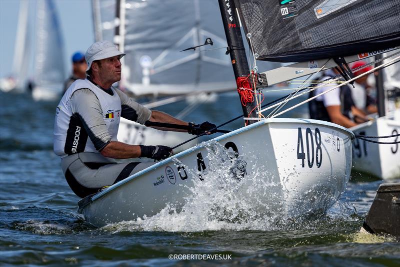 Filip Verhaeghe, BEL - Finn World Masters in Medemblik - Day 4 photo copyright Robert Deaves / www.robertdeaves.uk taken at Regatta Center Medemblik and featuring the Finn class
