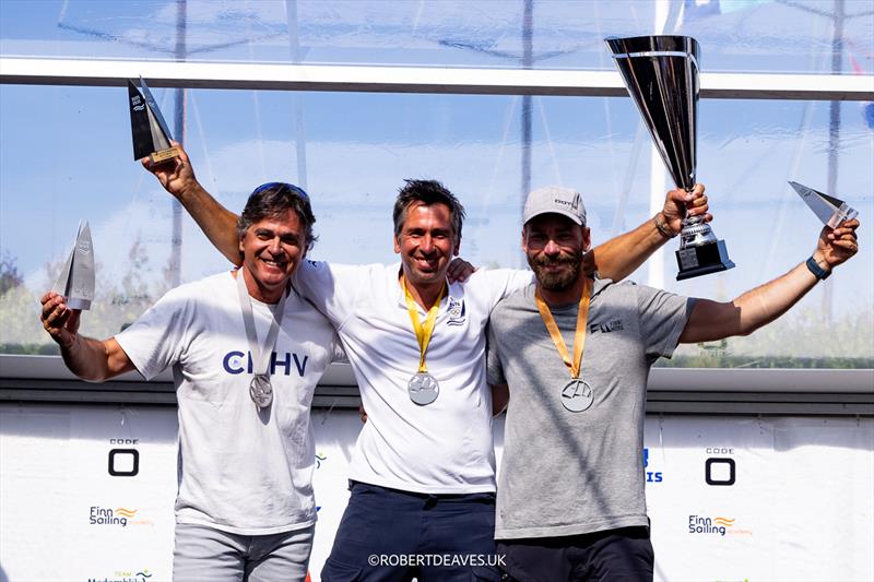 Master 1 NED 842 Pieter-Jan POSTMA 2 ESP 7 David TEROL 3 HUN 5 Tibor PALLAY - Finn World Masters in Medemblik - photo © Robert Deaves / www.robertdeaves.uk