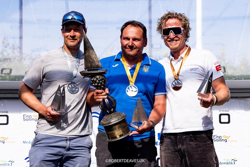 Grand Master 1 UKR 8 Taras HAVRYSH 2 NED 68 Martijn van MUYDEN 3 GER 501 Fabian LEMMEL - Finn World Masters in Medemblik - photo © Robert Deaves / www.robertdeaves.uk
