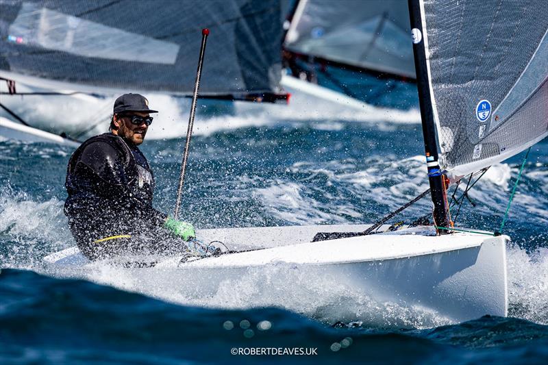 Jesse Kylanpaa, FIN during the Practice Race at the 2025 Finn Gold Cup in Cascais - photo © Robert Deaves