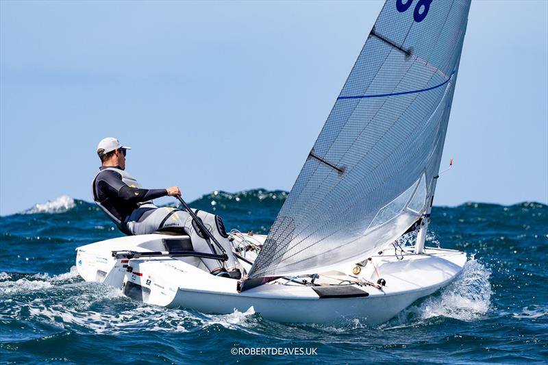 Domonkos Nemeth, HUN during the Practice Race at the 2025 Finn Gold Cup in Cascais - photo © Robert Deaves