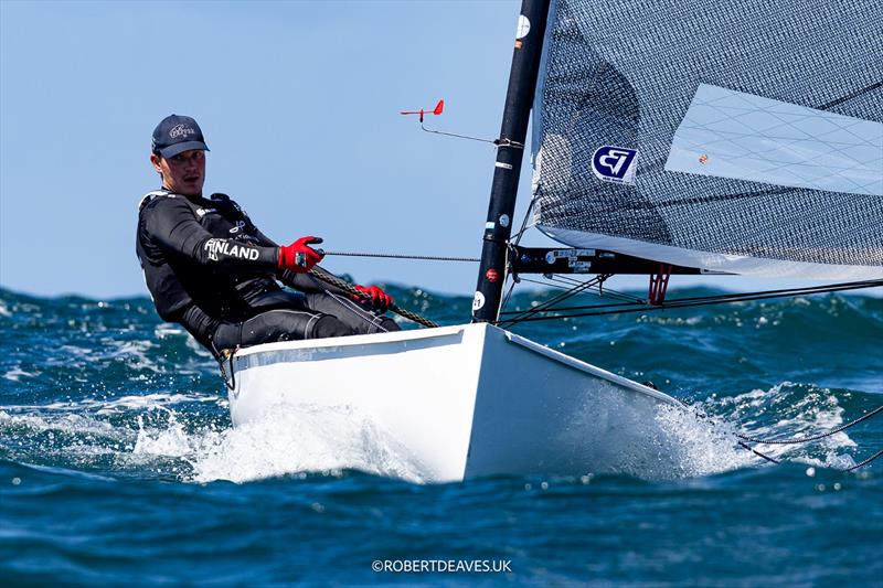 Oskari Muhonen, FIN during the Practice Race at the 2025 Finn Gold Cup in Cascais - photo © Robert Deaves