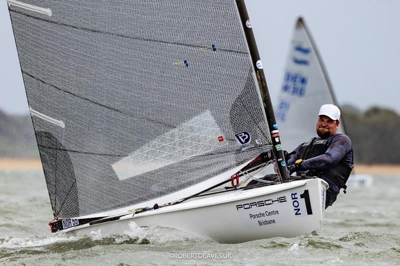 Seventieth Finn Gold Cup in Brisbane - Practice Race - Anders Pedersen, NOR photo copyright Robert Deaves / www.robertdeaves.uk taken at Royal Queensland Yacht Squadron and featuring the Finn class
