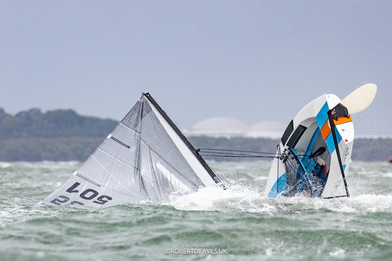 Seventieth Finn Gold Cup in Brisbane - Practice Race - Oooops! photo copyright Robert Deaves / www.robertdeaves.uk taken at Royal Queensland Yacht Squadron and featuring the Finn class