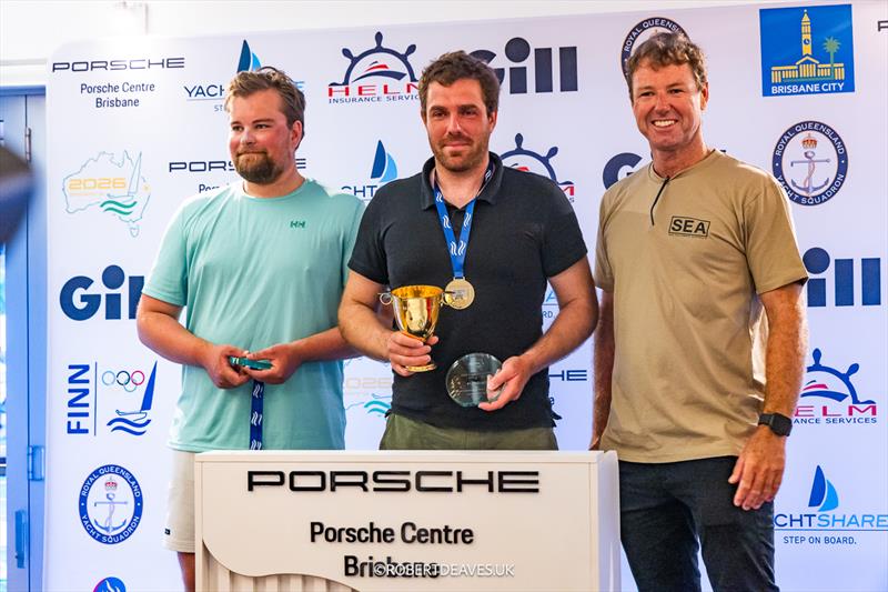 Seventieth Finn Gold Cup in Brisbane - Podium photo copyright Robert Deaves / www.robertdeaves.uk taken at Royal Queensland Yacht Squadron and featuring the Finn class