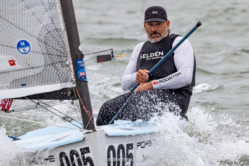 Matt Visser, AUS - 2026 Finn World Masters day 2 photo copyright Robert Deaves / www.robertdeaves.uk taken at Royal Queensland Yacht Squadron and featuring the Finn class