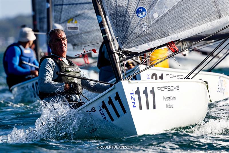 Karl Purdie, NZL - 2026 Finn World Masters day 3 photo copyright Robert Deaves / www.robertdeaves.uk taken at Royal Queensland Yacht Squadron and featuring the Finn class