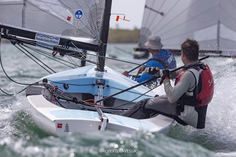 Casey chasing Trujillo - 2026 Finn World Masters - photo © Robert Deaves