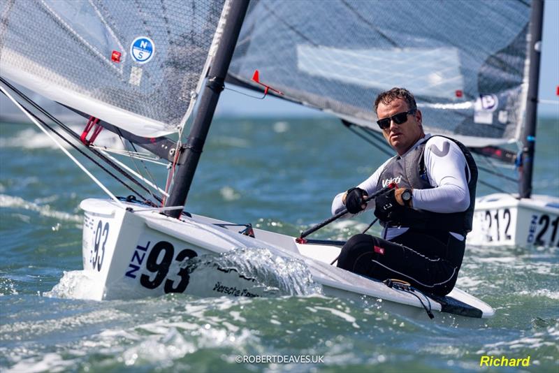 Richard Hawkins (NZL) - Finn Gold Cup & Finn Masters World Championship - Brisbane - February 2026 photo copyright Robert Deaves / Finn Class taken at Royal Queensland Yacht Squadron and featuring the Finn class
