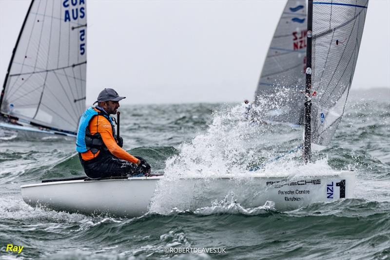 Ray Hall (NZL) - Finn Gold Cup & Finn Masters World Championship - Brisbane - February 2026 photo copyright Robert Deaves / Finn Class taken at Royal Queensland Yacht Squadron and featuring the Finn class