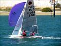 Jalina Thompson-Kambas and Chris Derrick concentrating hard at the Fireball South Australia State Championship © Michelle Thompson