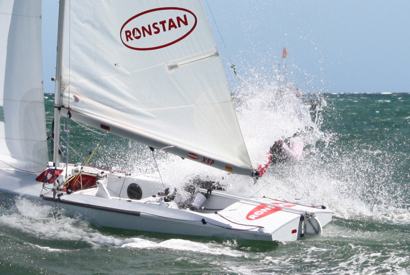 Nathan Stockley & Sam Muirhead in their new Fireball during heat 8 of the South Australia State Championship photo copyright Ben Neaylon taken at Grange Sailing Club and featuring the Fireball class