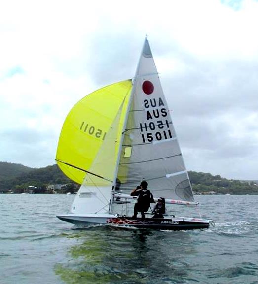 Junior Champions Jalina Thompson-Kambas and Chris Derrick at the Australian Fireball Championship photo copyright Michelle Thompson taken at Gosford Sailing Club and featuring the Fireball class