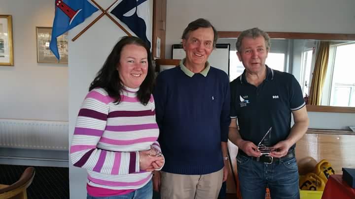 Margaret Casey & Neil Colin finish 3rd in the Dun Laoghaire Frostbite Series photo copyright Frank Miller taken at Dun Laoghaire Motor Yacht Club and featuring the Fireball class
