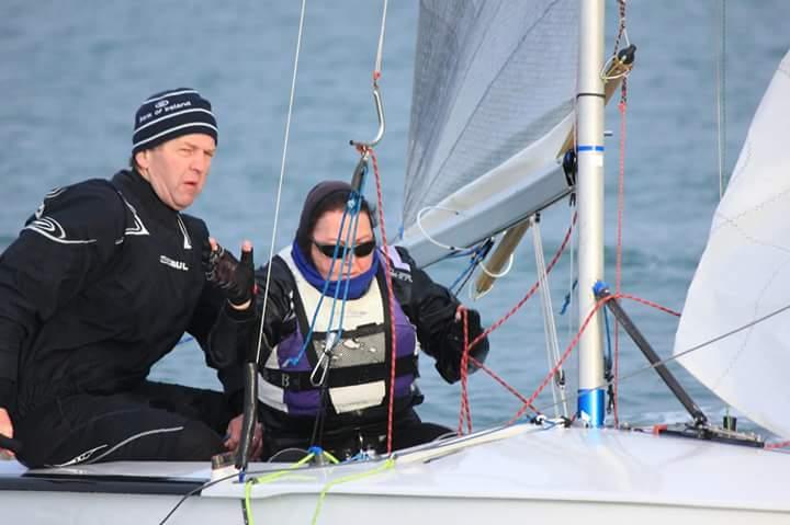 Neil Colin & Margaret Casey on day 4 of the 47th Dun Laoghaire MYC Frostbite Series  photo copyright DMYC taken at Dun Laoghaire Motor Yacht Club and featuring the Fireball class