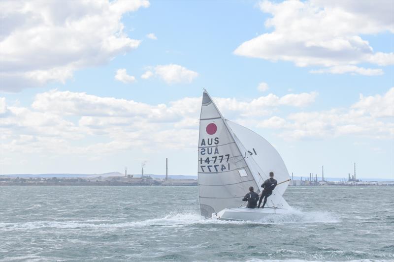 Some great rides and a strong breeze on Day 4 at the 2019 Australian Fireball Nationals photo copyright Harry Fisher taken at Royal Geelong Yacht Club and featuring the Fireball class
