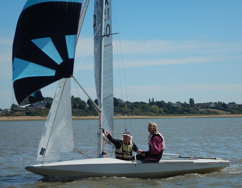 Fast Handicap overall leaders Roger Etherington and Jo Adams at Learning & Skills Solutions Pyefleet Week photo copyright David Charlton taken at Brightlingsea Sailing Club and featuring the Fireball class