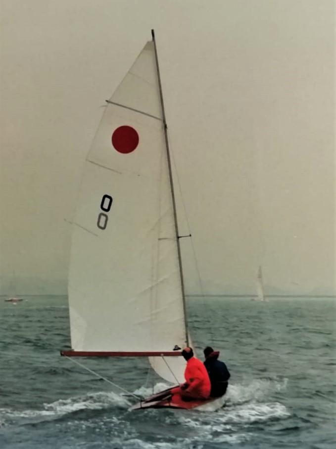 The first pre-production prototype, now known as Fireball 0, sailing at the 25th anniversary celebration at HISC photo copyright Archive taken at Hayling Island Sailing Club and featuring the Fireball class