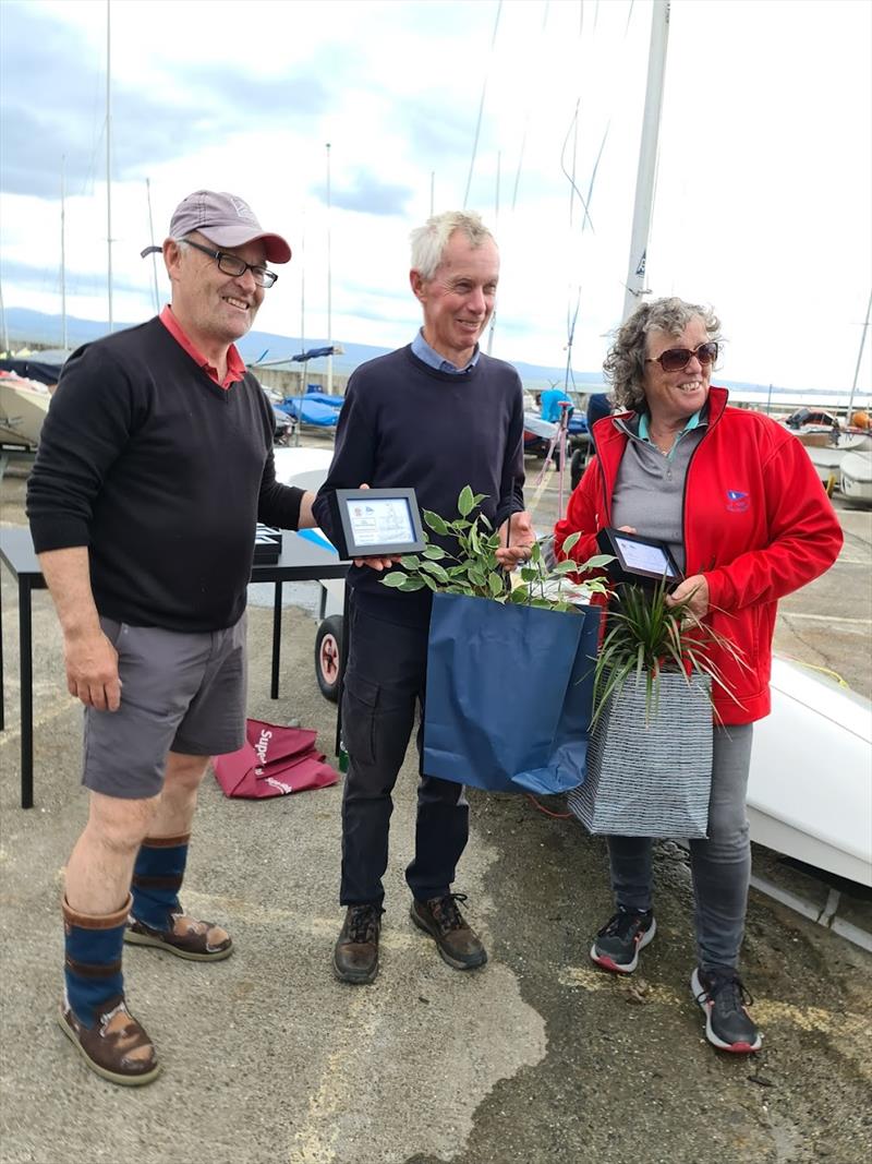 Scorie Walls (rt) PRO with Jim Lambkin and Andy Johnson of SDC at the Fireball Ulster Championships photo copyright Frank Miller taken at Sutton Dinghy Club and featuring the Fireball class