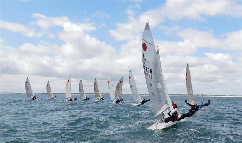 Race 6 startline during the Fireball Ulster Championships photo copyright Andy Johnston taken at Sutton Dinghy Club and featuring the Fireball class