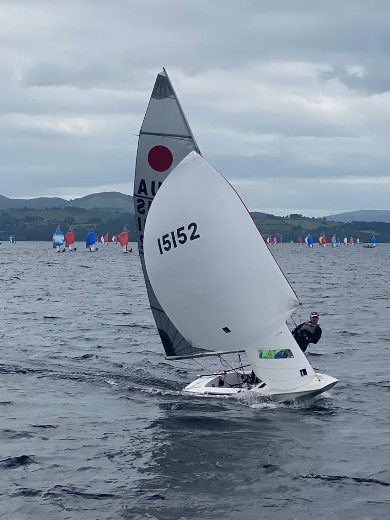 Heather MacFarlane & Chris Payne en route to the finish on day 4 of the Gul Fireball World Championship at Lough Derg photo copyright Con Murphy taken at Lough Derg Yacht Club and featuring the Fireball class