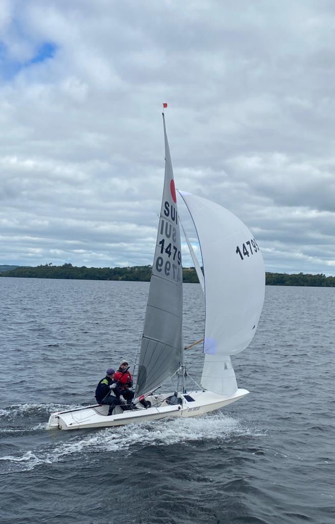 Second-placed Claude Mermod and Ruedi Moser, SUI 14799 in the Gul Fireball World Championship at Lough Derg photo copyright Con Murphy taken at Lough Derg Yacht Club and featuring the Fireball class