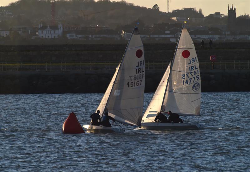 Court & Syme lead Colin & Casey during the Viking Marine DMYC Frostbite Series in Dun Laoghaire - photo © Pat Kiersey