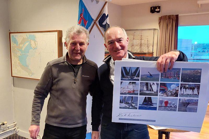 Ed Butler collects prizes for Series 1 - Viking Marine DMYC Frostbite Series photo copyright Cormac Bradley taken at Dun Laoghaire Motor Yacht Club and featuring the Fireball class