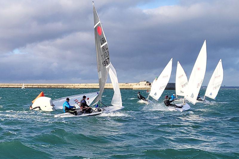 Bright sunshine and lots of wind - Viking Marine DMYC Frostbite Series 2 day 5 photo copyright Ian Cutliffe taken at Dun Laoghaire Motor Yacht Club and featuring the Fireball class
