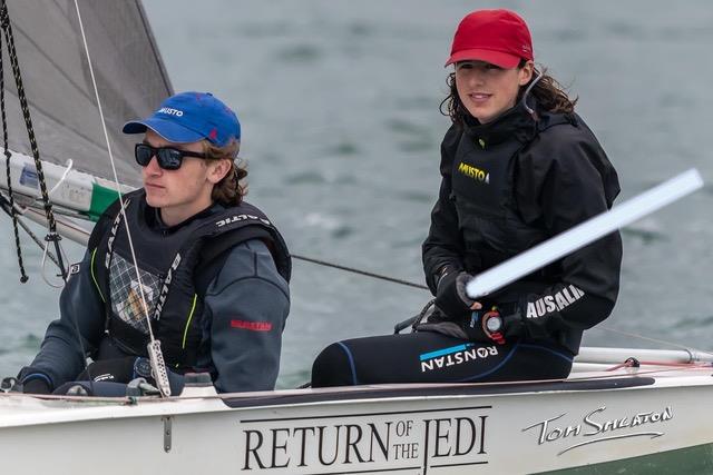 Return of the Jedi (Ben Garner & Sam Williamson) showing their secret weapon - Fireball State Titles at Royal Geelong  Yacht Club - photo © Tom Smeaton