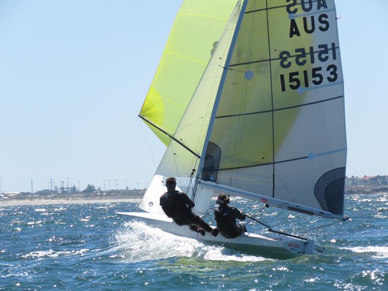 Jalina Thompson & Nathan Stockley enjoying the reaches during the Australian Fireball Championships photo copyright Rick Stockley taken at Somerton Yacht Club and featuring the Fireball class