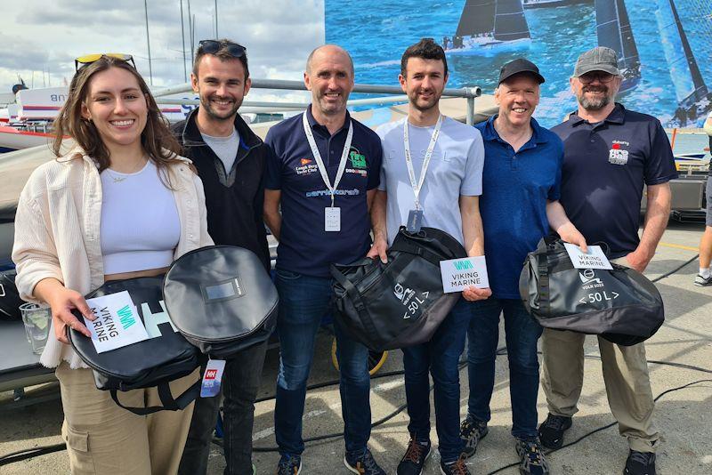 (L-R) overall Fireball winners Cara McDowell and Josh Porter, 2nd Ossian Geraghty and Adrian Lee, and 3rd Jon Evans and Aidan Caulfield at the Volvo Dun Laoghaire Regatta - photo © Frank Miller