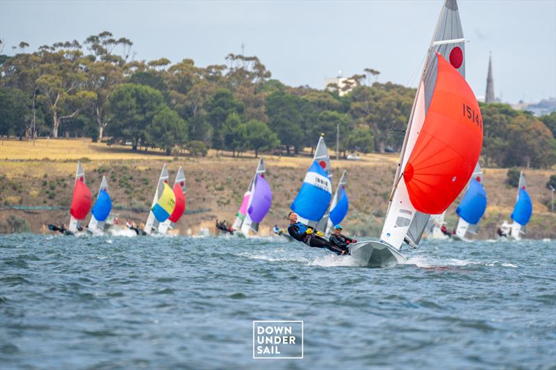 DJ Edwards and Vyv Townend on Mondo are in the mix after six races - Fireball Worlds at Geelong day 4 - photo © Alex Dare, Down Under Sail