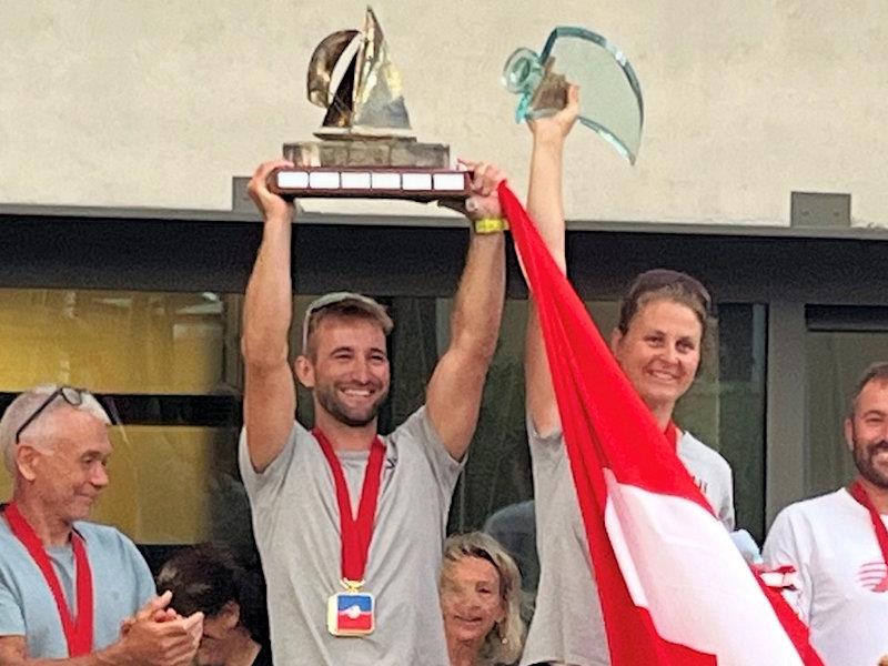 Switzerland's Yves Mermod & Maja Siegenthaler win the 2025 Fireball World Championship photo copyright Elena Giolai taken at Circolo Vela Arco and featuring the Fireball class