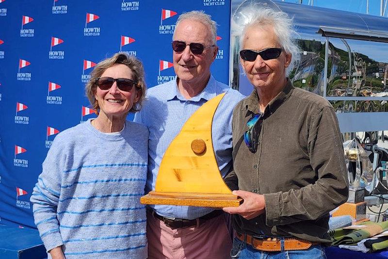 Glen and Brenda Fisher win the classic trophy at the Fireball Irish National Championship at Howth - photo © Frank Miller