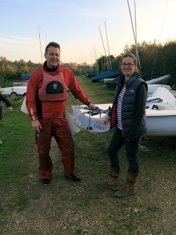 Stuart Hudson & Amy Bowden in Fursty Ferret win the Firefly Inlands at Spinnaker photo copyright Jane Hudson taken at  and featuring the Firefly class